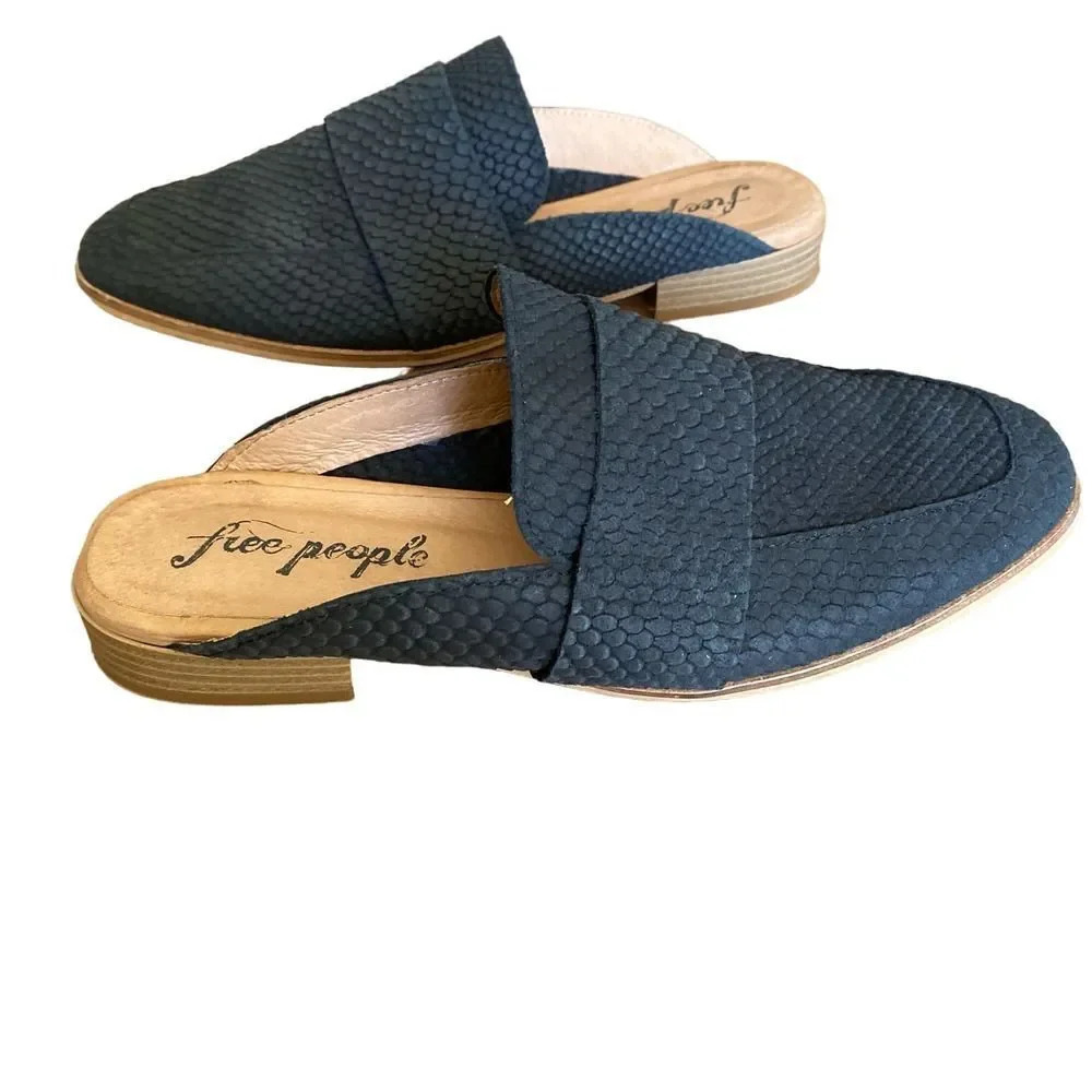 FREE PEOPLE At Ease Loafers Slip On Mule Black 37.5 US Size 7